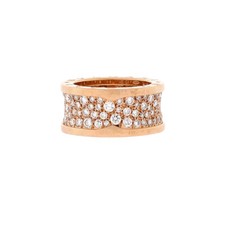 Bvlgari B.Zero1 Ring 18K Rose Gold with Pave Diamonds