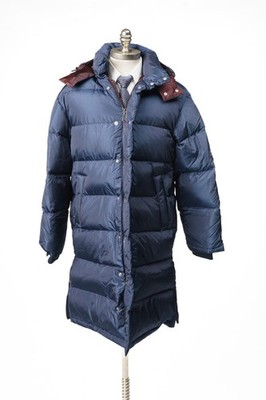 ZILLI Sport Blue Coat Silk Removeable Hood Full Zip  Regular Fit Puffer Jacket M