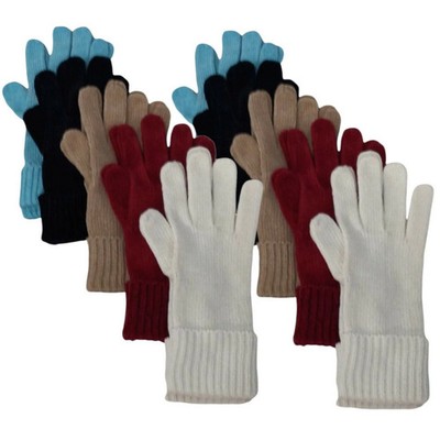 2 pairs Women's Winter Gloves Cute Plush Cuff Wrist, Fashionable Warm Comfy