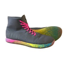 NOBULL Outwork High Top Sneakers Gray Neon Training Lifting Mens 7.5 Women s 9