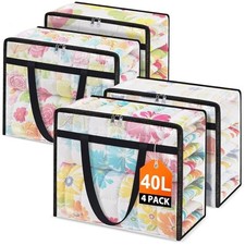 Clear Under Bed Storage Containers - 4 Pack Large Capacity Clothes 40 L 4 Packs