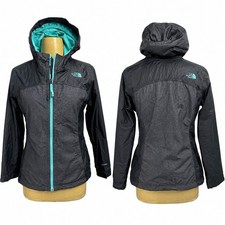 The North Face DryVent Rain Jacket Girls Large 14/16 Grey Teal Mesh Lined Hooded