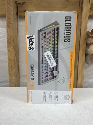 Glorious GMMK 3 Pro Barebone 75% Mechanical Gaming Keyboard, Silver (for Parts!)