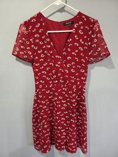 Madewell Red Floral Printed Dress Womens 00
