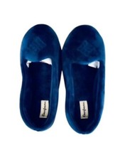 Dearfoams True Comfort Cozy Velour Slippers Peacoat Navy Blue Women Size MW 7-8