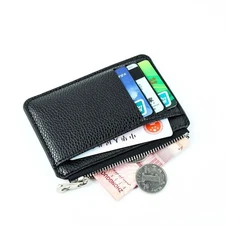 Mini Zipper Card ID Holder Wallet For Men Portable Small Slim Ultra-Thin Purse