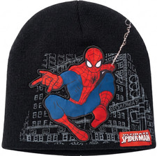 MEN'S BEANIE CAP: Ultimate Spider Man Marvel Superhero Black Knit Winter Hat