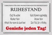 Holzschild 30X40 Cm Urkunde Wohlverdienter Ruhestand Schild Deko Geschenk Schil