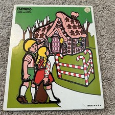 Vintage Playskool Hansel and Gretel Wooden Puzzle 290-07 11 Piece Made in USA