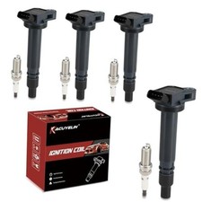 UF487 Ignition Coil Pack and Double Iridium Spark Plugs Set of 4 Compatible