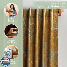 Maison d' Hermine Curtains for Living Room 100 Cotton 108 inch Length Two Pa...
