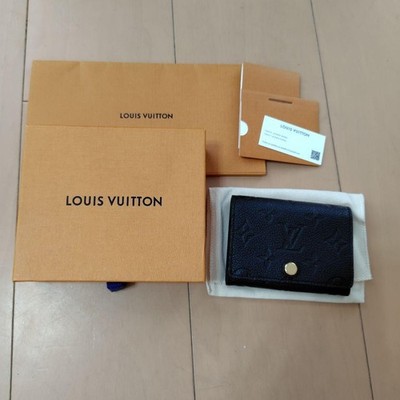 Louis Vuitton Monogram Empreinte Card Case 10.5x8cm Black Good Condition Box