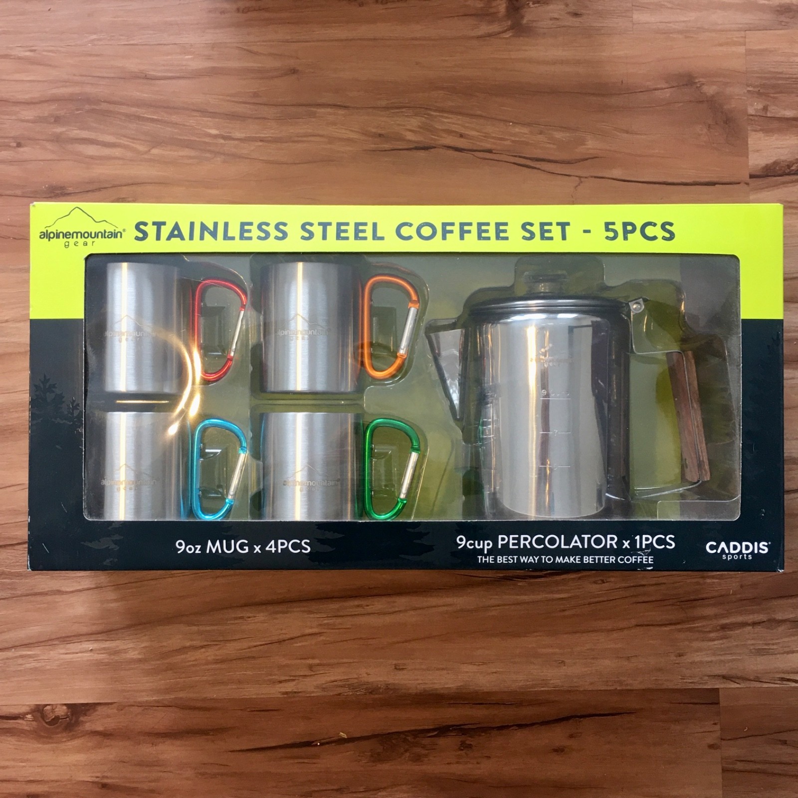 Alpine Mountain Gear Stainless Steel Coffee Set NEW Mugs Home  Outdoor 5 Pieces
