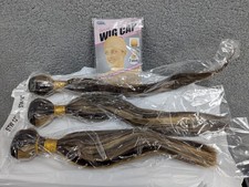 3 pack STW 12, 14, And 16 Inch Weft Extension looks Like Human Hair Brown Fade