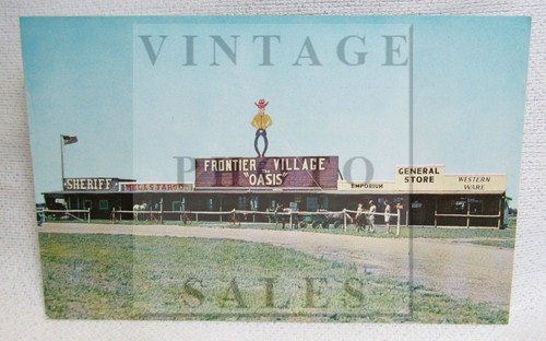 Frontier Village Oasis Cowboy Tourist Town Grand Island Nebraska Chrome Postcard