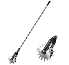 Lawn Edger Manual Grass Edger Rotary Wheel Tool Stainless Steel Handle 58 Inch