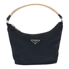 Prada Nylon Tessuto Logo Plate Handbag