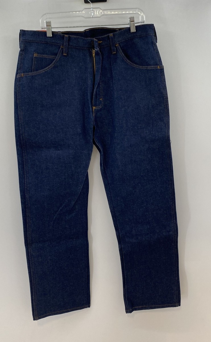 Rustler Mens Blue Denim Dark Wash Pockets Bootcut Jeans Size 36x30