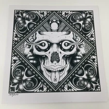 Blotter Art Acid Tongue Skull Psychedelic Numbered By Alan Forbes