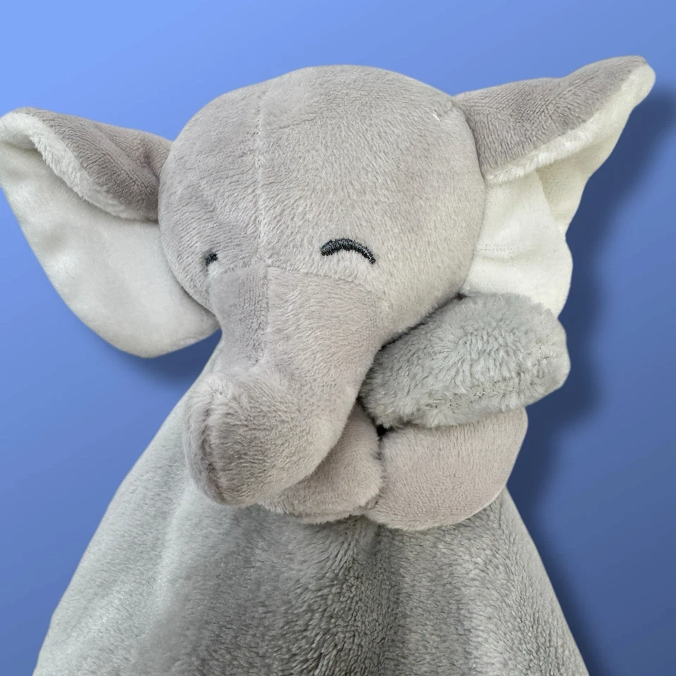 CARTER'S Gray Elephant Lovey Plush 2016 Security Baby Blanket Satin Trim - Image 2 of 4