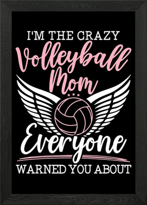 Gerahmtes Wandbild Poster Leinwanddruck Bild Crazy Volleyball Mom