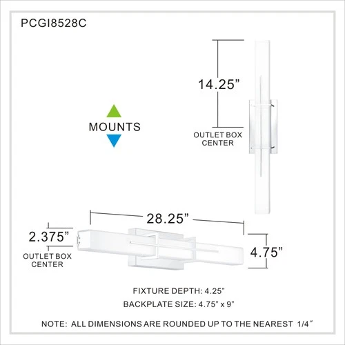Quoizel PCGI8528 Giselle 28"W LED Bath Bar - Chrome - Picture 7 of 12