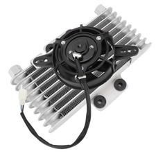 Aluminum Motorcycle Oil Cooler - Universal Engine Radiator Fan