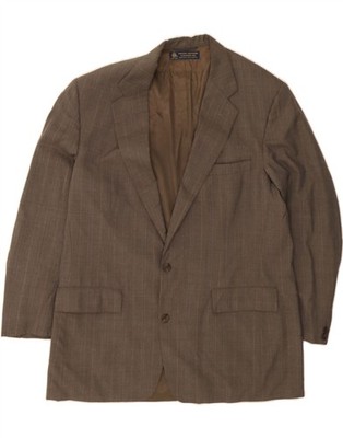 BROOKS BROTHERS Herren 2 Knopf Blazer Sakko UK 42 XL Grau Kariert Wolle QK20