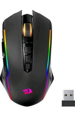 Wireless Redragon Gaming Mouse 8000 DPI RGB Backlit Ergonomic Rechargeable 70Hrs