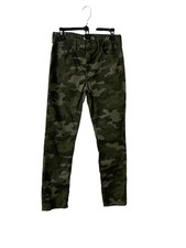 Old Navy Boys Green Camouflage Slim Pants Adjustable Waist Stretch Cotton Blend