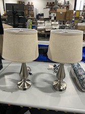 GENERIC MODERN SILVER TABLE LAMPS SET OF 2 22INCH - GEN-MODERN-LAMP-2P-BEIGE