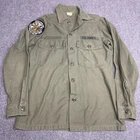 VTG US Navy OG-107 Sateen Shirt Men's 14 1/2 X 33 Vietnam Uitility Military