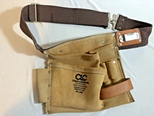 CLC CUSTOM LEATHERCRAFT 245X 6 POCKET LEATHER TOOL BELT APRON POUCH