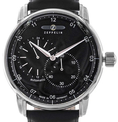 Zeppelin 8662-2 Automatic Black Dial Black Leather Band Men's Watch