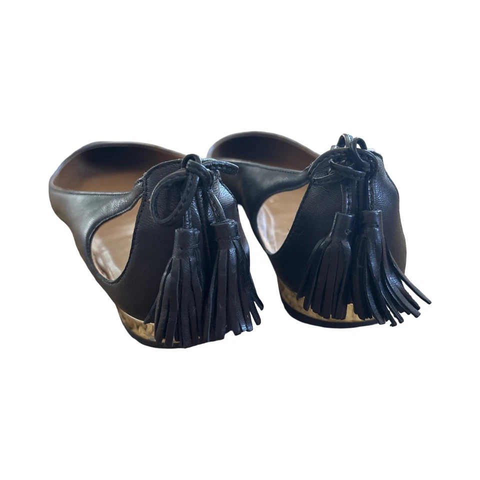 Aquazzura Forever Marilyn Borla Pisos Cuero Negro Talla 38.5 Recorte Foto 2 de 4