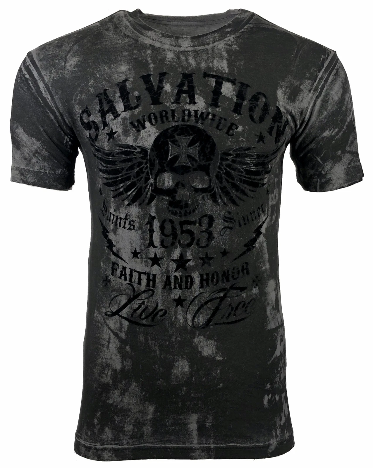 ARCHAIC Affliction Men's T-Shirt BLACK TIDE Skull Black Tattoo Biker MMA
Opens in a new window or ta