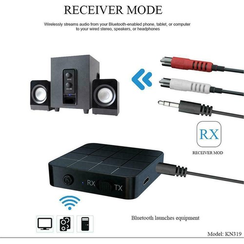 2en1 Bluetooth 5.0 Transmetteur Récepteur pour TV Voiture Stéréo Adaptateur Sans Fil R1M8 - Photo 8/12
