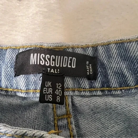 Pantalones Cortos Missguided Denim Cutoff Distressed Talla 8 Alto Foto 3 de 4