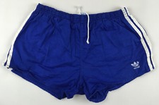 Adidas vintage 1980s blue white COTTON shorts Hose soccer made Yugoslavia D7 L