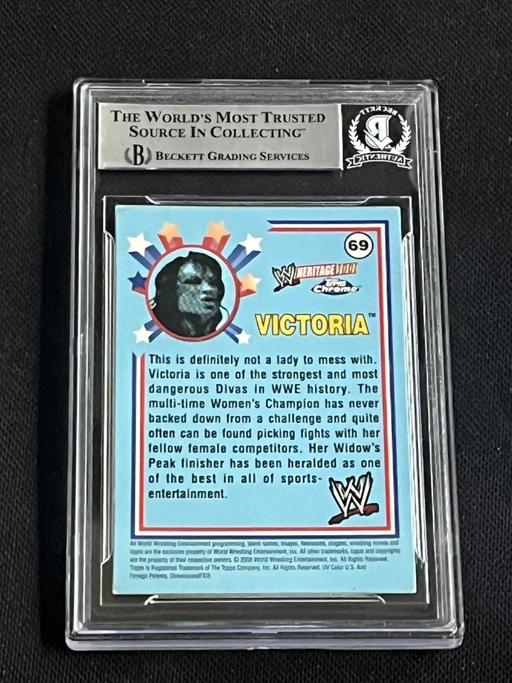 VICTORIA 2008 TOPPS HERITAGE CHROME SIGNED AUTOGRAPHED CARD BAS AUTHENTIC - Image 2 of 2