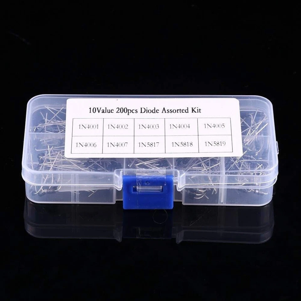 200Pcs/Set 10 Value Rectifier Diode Schottky Assortment Kit w/ Box 1N4001-1N5819 - image 2 of 4