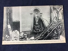 X3-45 VINTAGE MILITARY POST CARD - FRANCE BOMBARDMENT OF EGLISE
