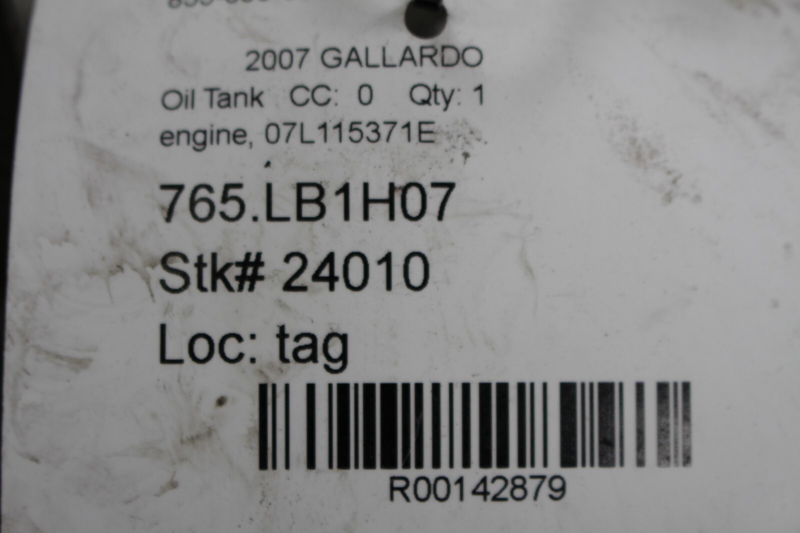 Lamborghini Gallardo, Engine Oil Tank, Used, P/N 07L115371E