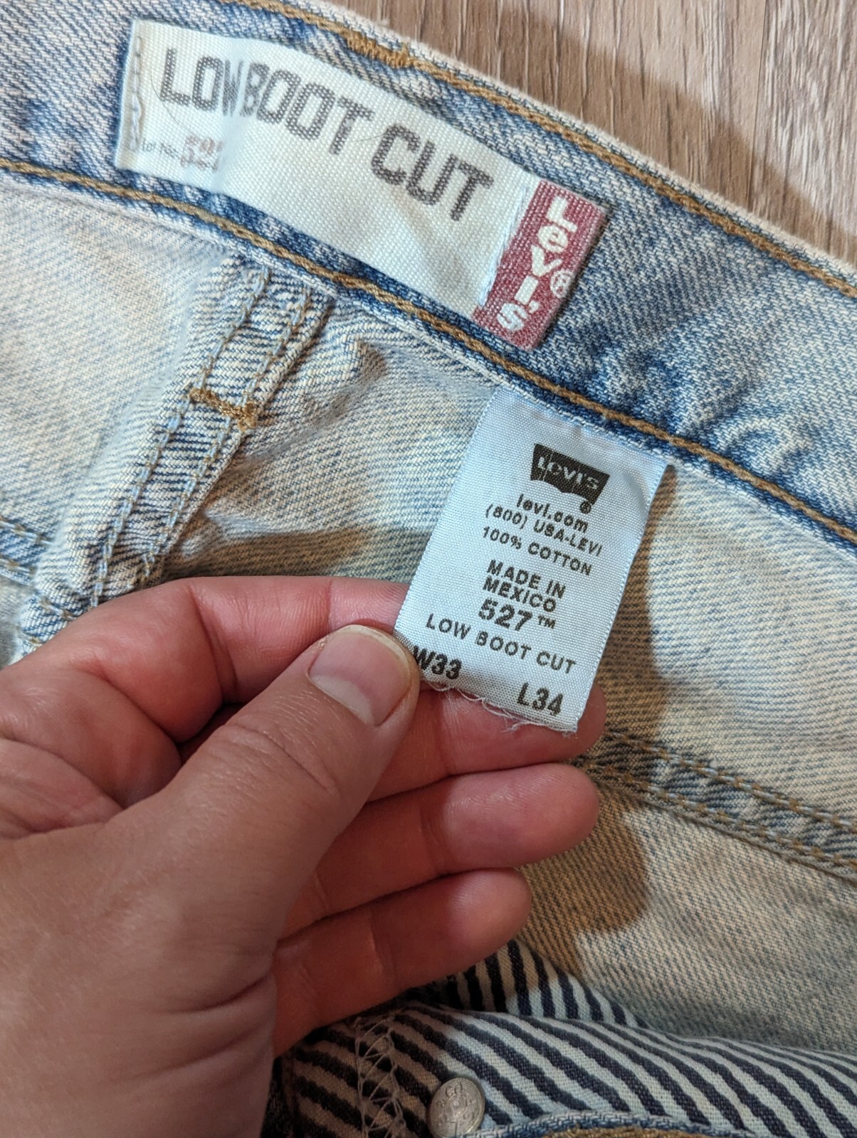 Levi Strauss Jeans Men's 33x34 Light Wash Low Boot Cut Denim