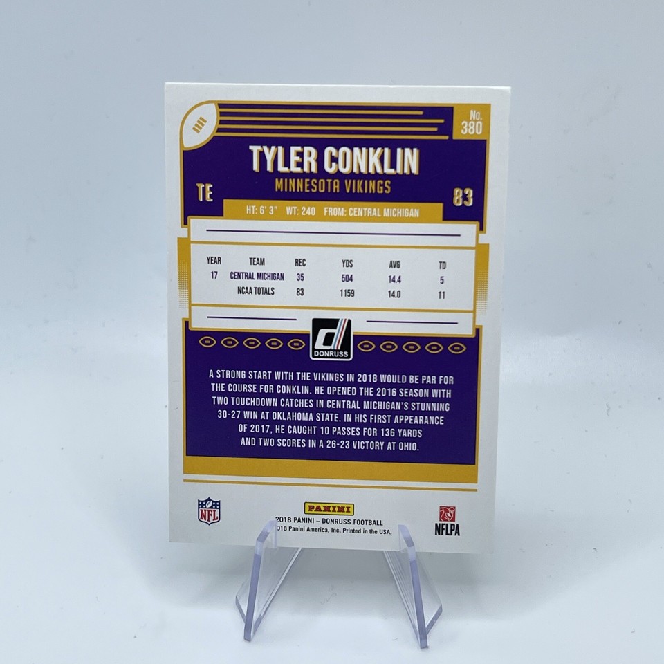 2018 Donruss 380 Tyler Conklin Minnesota Vikings RC Rookie Card Qty eBay