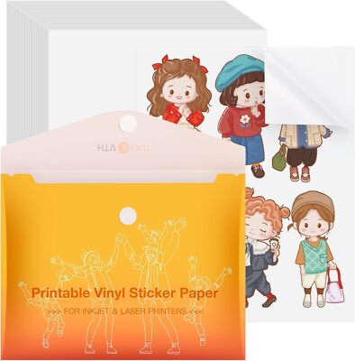 Printable Vinyl Sticker Paper 100 pcs Matte Sticker Paper For Inkjet Printer