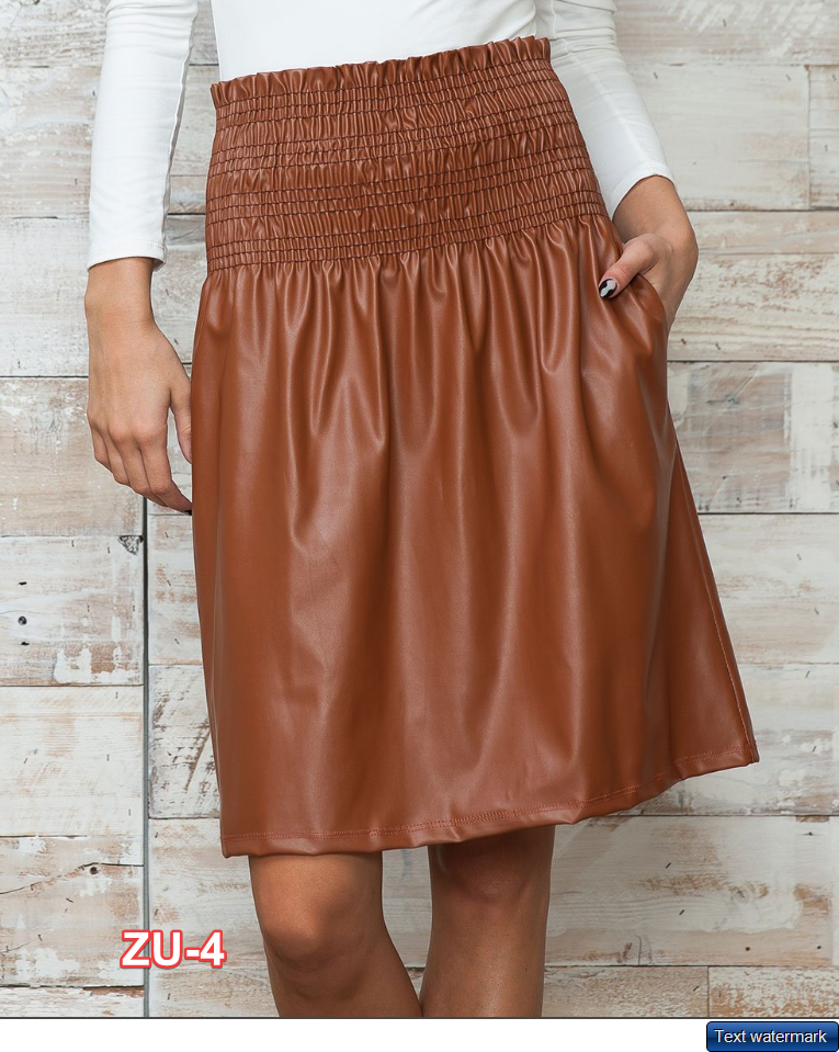 Acting Pro Women Dark Mocha Smocked-Waist Pocket Faux Leather A