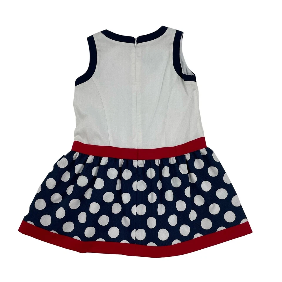 Nuevo con etiquetas Vestido Anavini Calado a Mano Sin Mangas Lunares Rojo Blanco Azul Niñas 2 Foto 2 de 3