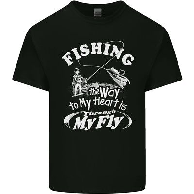 Fishing the Way to My Heart lustiges Fischer Herren T-Shirt aus leichter Baumwolle