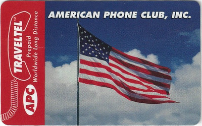 TK 103 Telefonkarte/Phonecard Traveltel Phone Card Club APC American Flag
